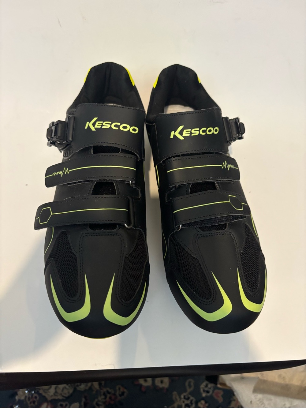 Men's Black Sneakers with Neon Green Accents